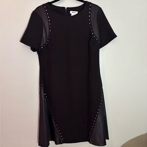 DKNY Black Mini Dress with Stud Accents